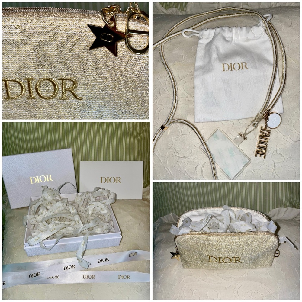 Dior Gold Women's Bag, Jadore phone strap and Jadore pardum minis.